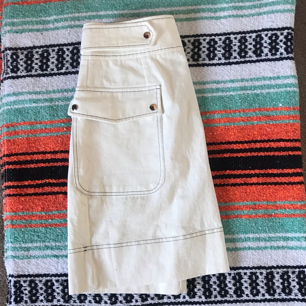 White Structured Skirt